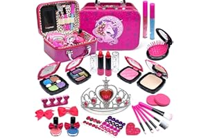 Amerrly Trucchi Bambini Anallergici - Set di trucchi per bambini sicuri e facili da lavare Ragazze Giochi di finzione Giocattoli per ragazze Compleanno Regalo di Natale per ragazze 4-12 anni