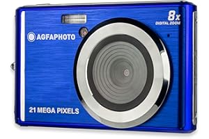 AGFAPHOTO AGFA PHOTO Realishot DC5200 - Fotocamera Compatta, 21MP, Schermo LCD 2,4", Zoom Digitale 8x, Video HD 720p, Batteria al Litio, Schede SD, Modalità Scena - Blu