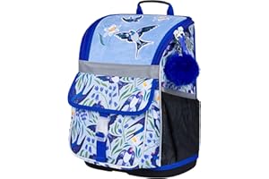 Baagl Schulranzen Mädchen 1. Klasse - Ergonomische Schultasche für Kinder - Schulrucksack mit Brustgurt - Grundschule Ranzen