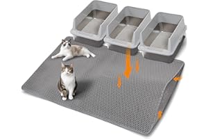 CITYLIFEHOUSE Citylife Extra Large Cat Litter Mat, 120x92 cm Double Layer Litter Tray Mat, Honeycomb Design, Waterproof and Non-Slip, Easy Cleaning, for big cat and multiple cats