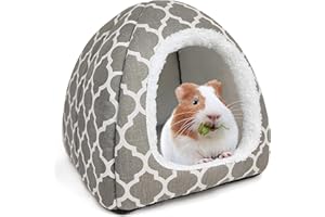 Tierecare Guinea Pig Hideout Hamster Bed Rabbit House Cave Accessories Cozy Hide-Out for Bunny Hedgehog Ferret Chinchilla&Other Small Animals, Taupe