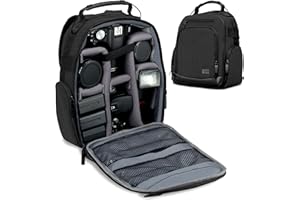 USA Gear Zaino per fotocamera, borsa da trasporto in neoprene per fotocamera digitale con divisori per accessori personalizzabili, fondo resistente alle intemperie, comodo supporto posteriore