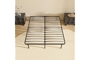 DEWINNER Rete Matrimoniale 160x190 cm, Altezza 35cm, Ortopedica con 9 Piedi,Letto Ferro Battuto con Rete a Doghe Matrimoniale regolatori di rigidità con Doppie doghe centrali