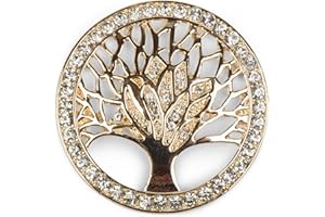 styleBREAKER Lebensbaum Magnet Schmuck Anhänger für Schals, Tücher oder Ponchos mit Strassteinen, Brosche, Damen 05050029
