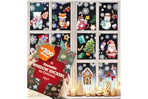 MILULA STUDIOS Window Stickers for Christmas - Large Self-Adhesive Watercolour Decoration Picture for Children's Windows - XXL Christmas Window Display