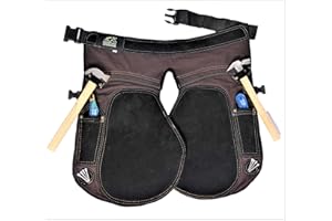 Equine Care Women Farrier Apron Cow Hide Suede Leather & Canvas Chaps Extra Foam Padded with 2 Knife Pockets & 2 Magnet Nails 25 Inches-59cm.