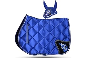 Gallop Shop Mandevilla Horse Riding Saddle Pads / Numnah Cloth (Cob/Pony, Royal Blue)