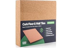 Treefloor Natural Self-Adhesive Cork Tiles (300mm x 300mm x 4mm, 25, Tiles)