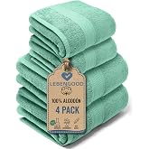 LEBENGOOD Large Bath Towel Set 2 Shower 70 x 140 cm 2 Washbasin 50 x 90 cm | Terry Cotton 500 g/m&sup2;, Soft and Highly Absorbent