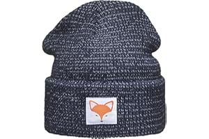 Baddery Reflektierende Mütze für Kinder mit Patch: Fuchs - Fox Tiere Wald Outdoor Sport - Wintermütze Beanie Geschenk für Jungen & Mädchen - Reflex-Mütze Reflektor Sichtbarkeit Sichtbar