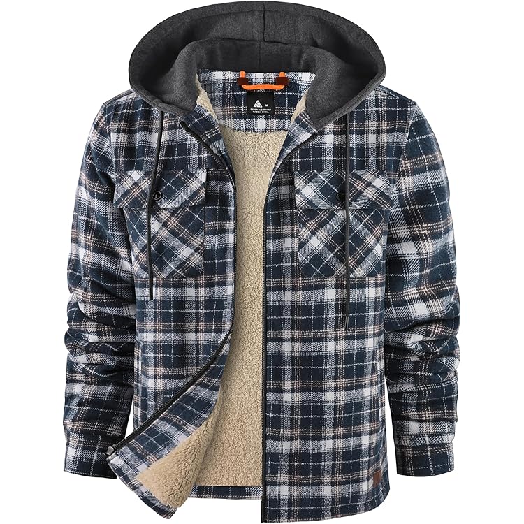 Veste D'hiver Rembourrée Homme Carreaux Bûcheron - Parka Longue Thermique, Doublure Polaire, Fermeture éclair