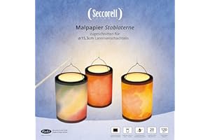 ‎SECCORELL Seccorell - Stablaternen-Malblock - mit festerem Papier (120 g/qm, früher: 80 g/qm), 20 Blatt, 2-seitig verleimt für faltenfreies Wischmalen