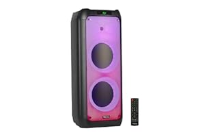 Ibiza - WAVE10 - System głośników 800W/2x10" z Bluetooth, USB i microSD - efekt WAVE LED i bezprzewodowe połączenie TWS - Czarny