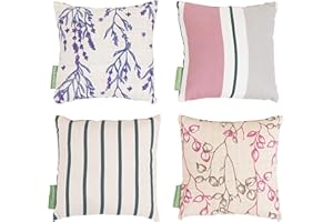‎GARDENISTA Gardenista Garden Mini bedrucktes, handgefertigtes Outdoor-Kissen, behandelte Canvas-Baumwolle, wasserabweisend, hypoallergen, Sommer-Set, 4 Mini-Banküberwürfe, Hohlfaser-Füllung (Provence-Kollektion)