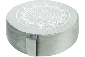 Florensi, Cojín cómodo de meditación en Suelo y meditación Tradicional tibetana, Relleno de Trigo sarraceno, con Funda de Terciopelo, cojín Grande de Suelo para Adultos, para Yoga