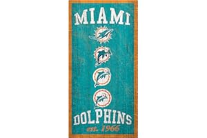Fan Creations NFL Miami Dolphins Heritage-Schild, unisex, Miami Dolphins, Team-Farbe, 15,2 x 30,5 cm