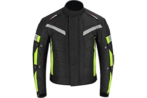VASTER Chaqueta de Moto - Impermeables Prueba Motocicleta para Hombre con Protecciones - Chaleco Textil para Motocicleta, Aprobado Por la CE (EN 17092-4)