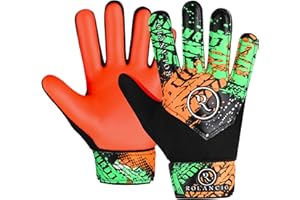 ROLANCIO Goalkeeper Gloves Kids | Goalie Gloves with Dual Wrist Protection | Football Gloves Non Slip Latex Material | Breathable Youth Soccer Goalie Gloves | Youth Goalkeeper Gloves