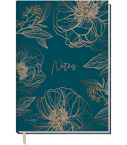 Paper&you® notitieboek, gelinieerd, A4 met elastiek, Happy Flower, 156