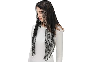 PAMOR Mass Schleier Dreieck Mantilla Kathedrale Kopfbedeckung Kapelle Schleier Spitze Schal Latein Schal