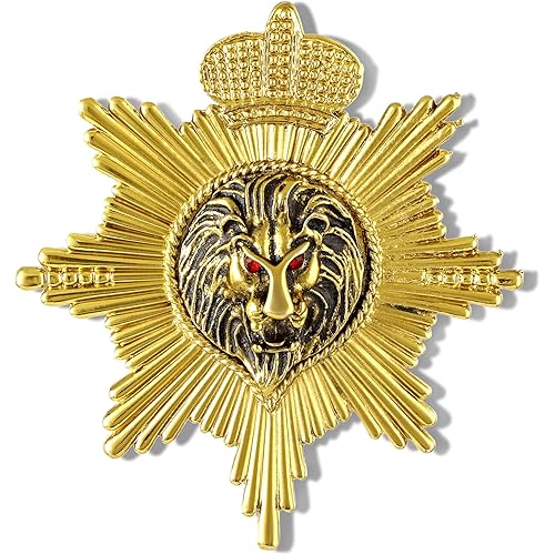 Mahi Crown and Roaring Lion-Shaped Wedding Brooch/Lapel Pin for Men (BP1101182G)
