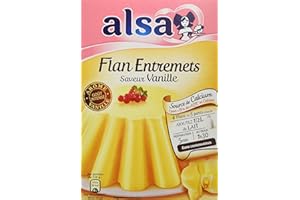 Alsa Préparation Flan Entremets Crème dessert Vanille 4 Sachets 192 g