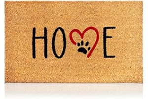 AMARU DOOR MATS Felpudo Huellas Perro de Fibra Coco - 70x40cm - Felpudos Antideslizantes - Felpudos Originales para la Entrada a Casa, Pasillos, Puertas de Exterior - Accesorios para el Hogar - Material Resistente