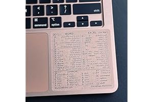 SYNERLOGIC Word/Excel (for Mac) Reference Guide Keyboard Shortcut Sticker, No-Residue Vinyl (Transparent)