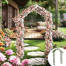 Arche De Jardin En Bois Massif 160x217cm - Treillis Pour Plantes Grimpantes - Décoration Mariage/Extérieur