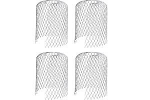 HOMEKIT 4er Set Rinnensieb Metall Dachrinnenschutz Fallrohrschutz Laubsieb Laubfang Blättersieb Blätterschutz Regenrohrschutz Schutzgitter Laub Verschmutzung Moos