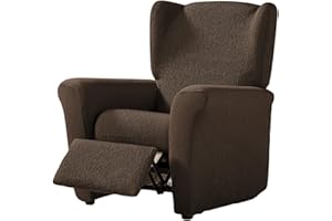 ZEBRA TECHNOLOGIES Estoralis Beta | Funda Sillon de Diseño Moderno | Tejido Elastico Chocolate | para Sillon Relax (de 70 a 90 cm.) | Maxima Adaptabilidad a Todo Tipo de sofás