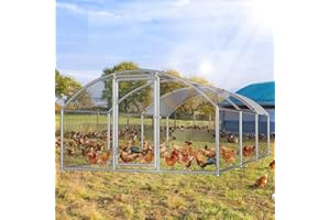 Eikuavons Hühnerstall, 3x6x2m Kuppel Dach Hühnerhaus Freilaufgehege, mit Schloss aus Verzinkter Stahl und Wasserdichtes PE-Farbtuch Tiergehege, Schnell zu reinigen