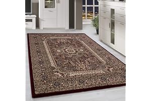 HomebyHome Designerski dywan orientalny bordiura tradycyjny wzór kolor czerwony dywan do salonu, wymiary: 240 x 340 cm