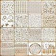 OOTSR 16Pcs Drawing Painting Stencils Set, Stencil for Crafts Reusable Painting Template Stencils, Plastic Painting Stencils DIY Scrapbook Stencils for Painting on Wood, Wall Home