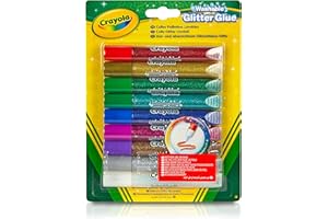 CRAYOLA Washable Glitter Glue - Assorted Colours (Pack Of 9) | Add Some Extra Sparkle To Your Arts & Crafts! | Ideal Kids Aged 3+