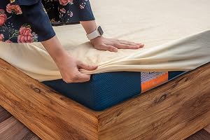 Flo Aloe Vera Infused Mattress Protector - Waterproof & Washable | 100% Cotton | Mattress Cover in Beige Color (King Size, 78x72 Inches)