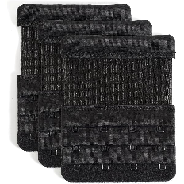 Lot De 10 Rallonges De Soutien-gorge - 3 Rangées Avec 6 Crochets - Noir, Blanc, Polyester - Confortable Et Réglable