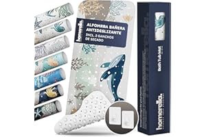 homerella® Alfombra de baño Antideslizante y Delicada con la Piel, 100x40cm, Incl. Ganchos | Esterilla de Tina sin BPA | Estera Resistente al Moho y Lavable a máquina | Alfombrilla de baño