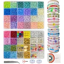 6700 Perline Di Vetro Colorate 3-4 Mm - Set Artigianale Completo Per Creare Gioielli E Bijoux