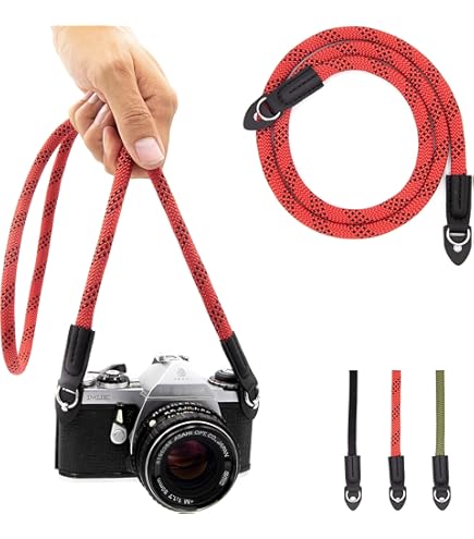 Dragonne Appareil Photo Dragonne D'Appareil Photo Teegxddy - Longueur Réglable 70cm - Coton - Pour DSLR Canon, Nikon, Etc. Camera Strap