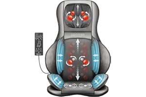 COMFIER Ciepły masażer pleców i szyi - Masaż kompresyjny do siedzenia Shiatsu, fotel do masażu ugniatającego plecy, kark i ramiona