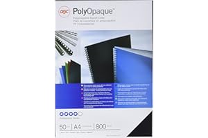 GBC ESP425804 - Portada de encuadernación PP POLYCOVER opaca 800 micras DIN A4 (Pack 50) color negro