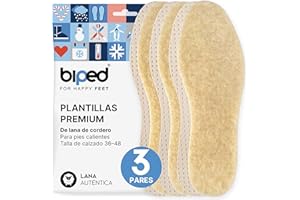biped 3 pares de plantillas de invierno con lana de cordero - Plantillas calientes para zapatos - Plantillas de zapatos extra suaves para hombres y mujeres z2389(41)