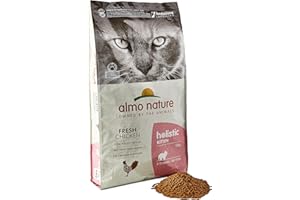 Almo Nature Holistic Kitten. Croquettes au Poulet Frais pour chaton. 12 Kg