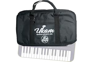 Funda UKAM acolchada de 10mm. compatible con mini-teclados Casio SA46/SA47, SA-50/SA-51,OQAN QKB32 y KURZWEIL KP10. Medidas:47x25x7cm. Con Bolso. Fabricado en España.(Acolchado 10mm.sin bandolera)