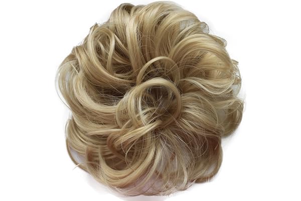 CAISHA Postiche Choucho Avoir Les Cheveux Relevés Avoir Les Cheveux Relevés Volumineux Bouclé Chignon Blond Clair G14A