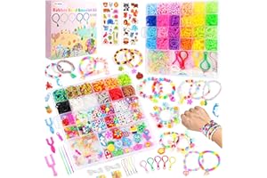 LUZOON 3000+ pulsera elástica infantil kit, 37 colores elástico pulsera kit para pulsera kit elástico Loom Rubber, perlas adecuadas para hacer actividades manuales para niños (37 colores 3000+)