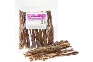 JR Pet Products 100g Braided Beef Gullet (Approx 15/20 Sticks) 6" Inch Natural (Similar To Pizzle) Dog Treat Chew