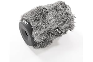 Movo WS-G100 Furry Rigid Windscreen for Microphones 18-23mm in Diameter and up to 4.7" (12cm) Long - Dark Gray