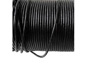 Auroris Cordon en Cuir Rond Noir Ø 2 mm Rouleau de 10 mètres
